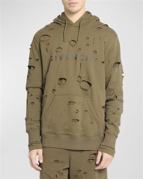 givenchy rings hoodie|Givenchy destroyed hoodie.